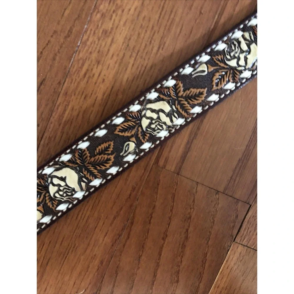 Vtg Leather Belt & Buckle Name 